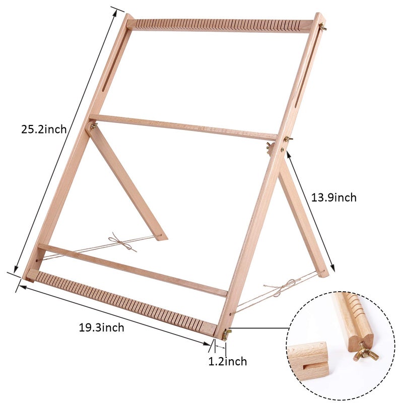 WILLOWDALE 25.2" H x 19.3" W Weaving Loom with Stand Wooden Multi-Craft Weaving Loom Arts & Crafts, Extra-Large Frame, Develops Creativity Weaving Frame Loom with Stand for Beginner - Image 4